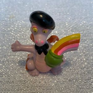 Vintage Disney 1982 Figment Dragon PVC Figure w/ Pot Of Rainbows EPCOT Center